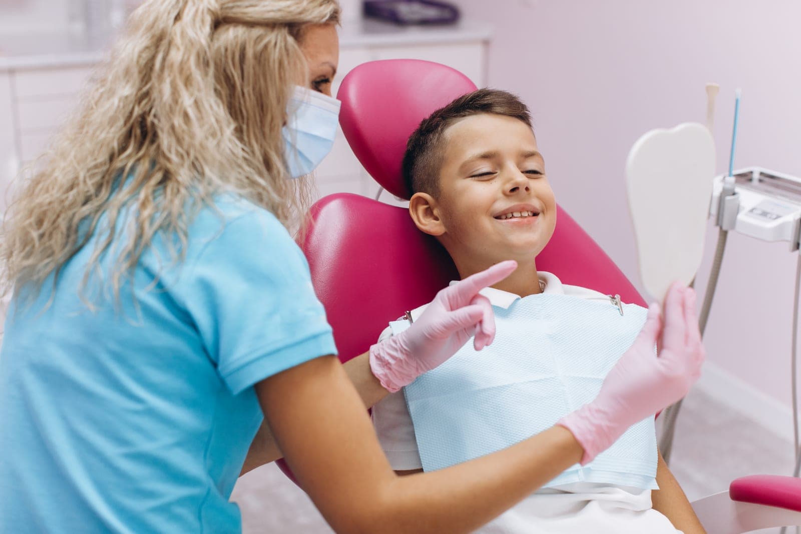 A child having a gentle dental check-up at Marchwood Dental Practice